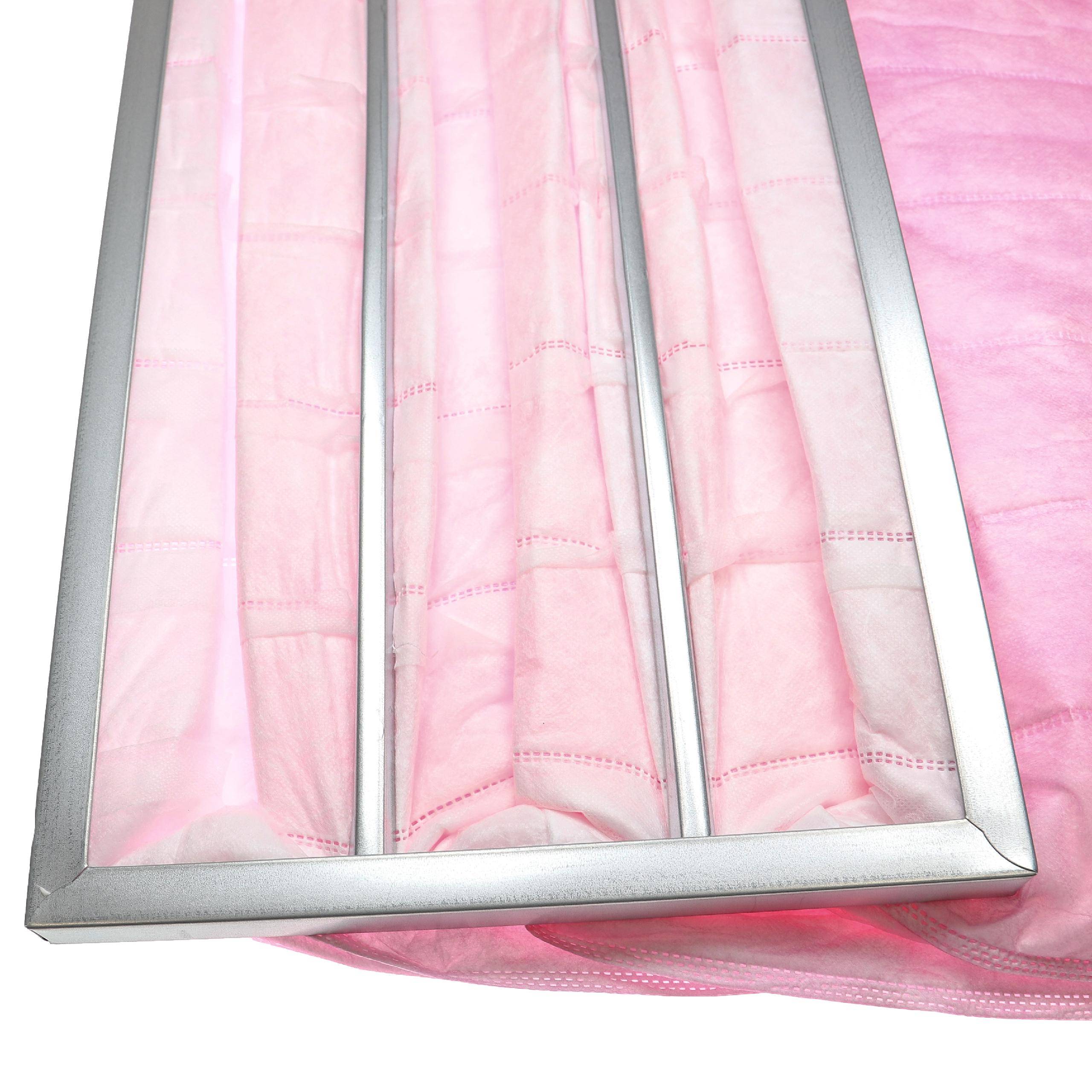 vhbw 5x Taschenfilter für Klima- und Lüftungsanlagen - Filter F7, 28,7 x 59,2 x 36 cm Rosa