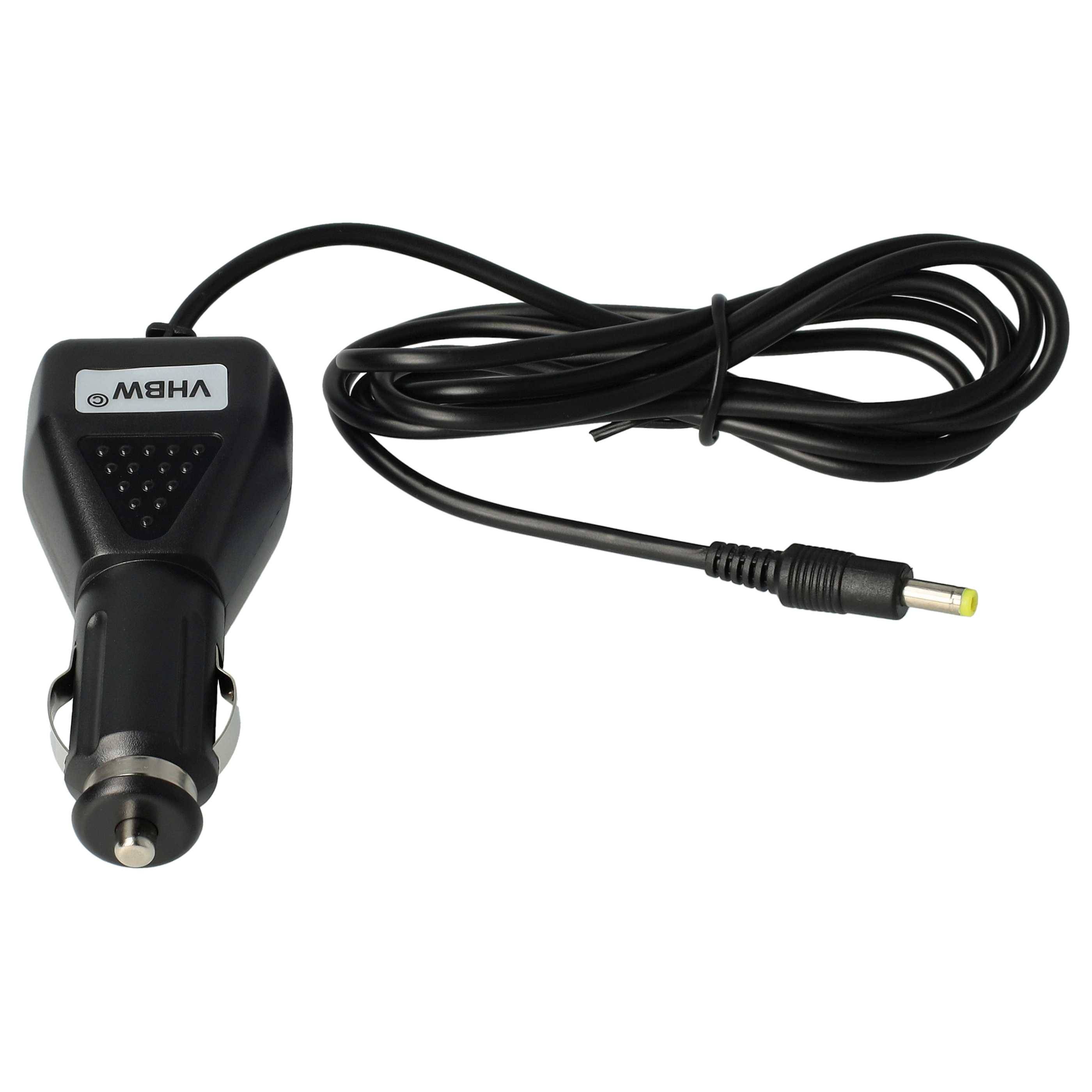 vhbw KFZ-Ladekabel kompatibel mit Philips PD7022, PD7025, PD-7030, PD7030/07, PD7030/12, PD7032 DVD-Player - 12V Ladegerät, Schwarz