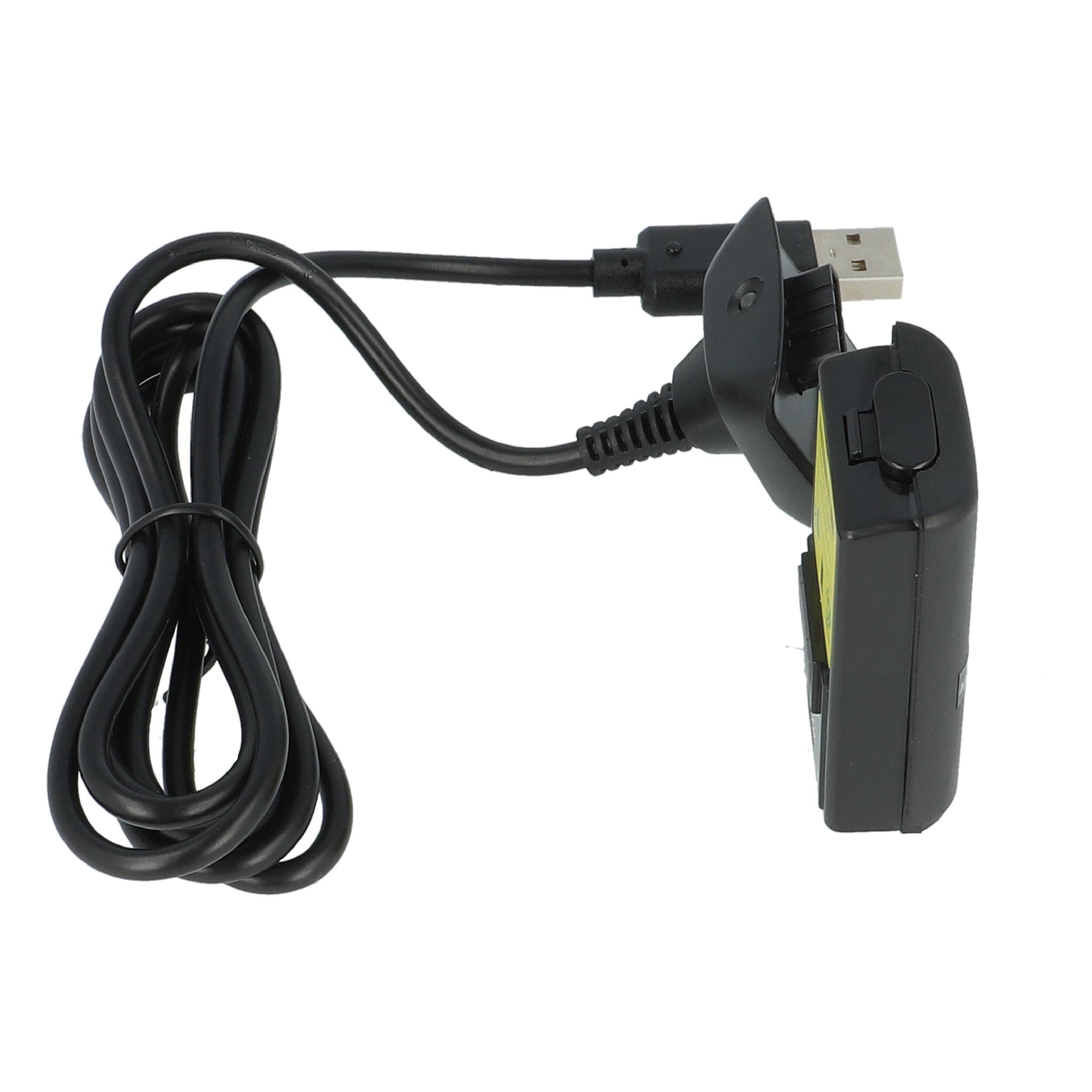 vhbw Play & Charge Kit kompatibel mit Microsoft Xbox 360 Controller - 1x Ladekabel, 1x Akku, Schwarz