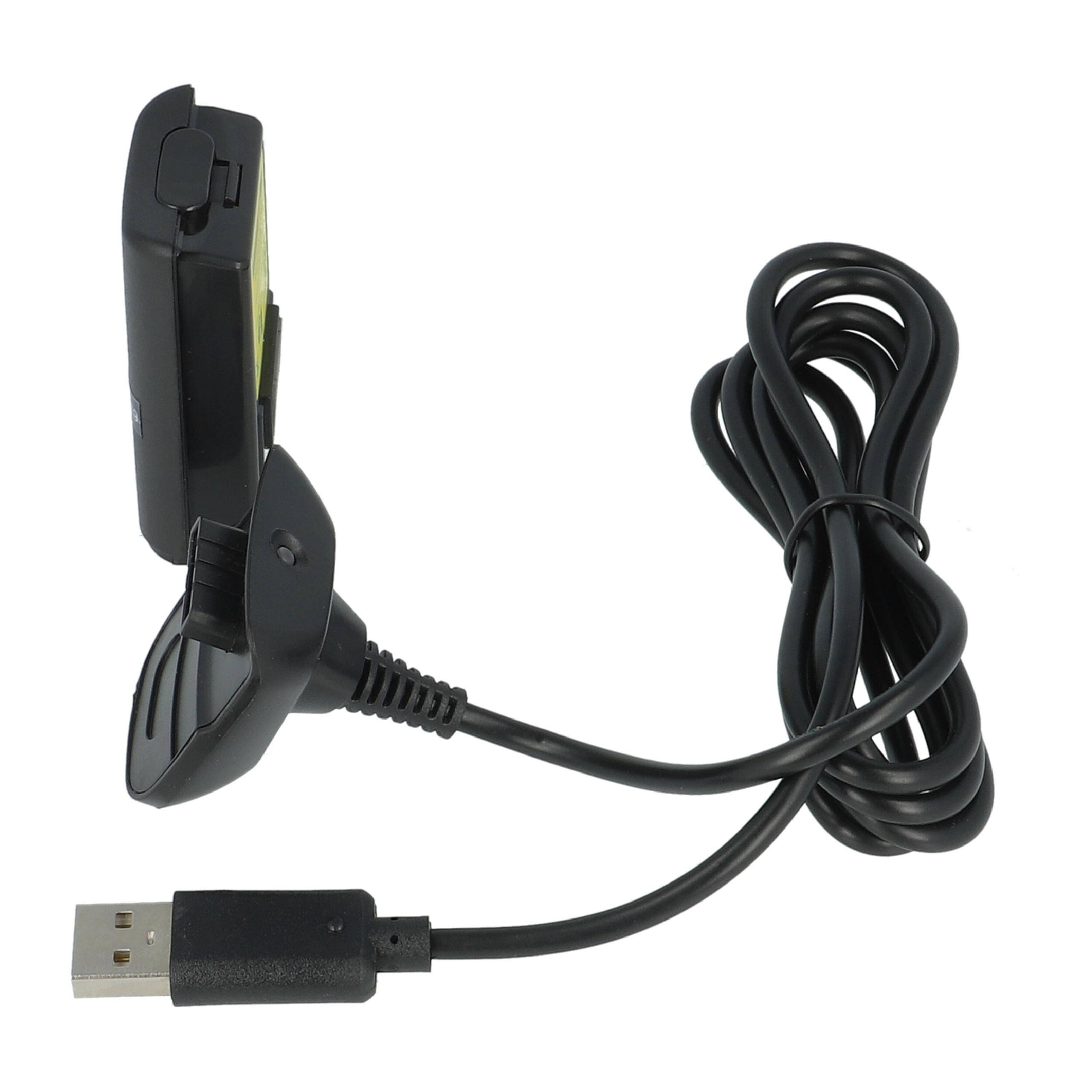 vhbw Play & Charge Kit kompatibel mit Microsoft Xbox 360 Controller - 1x Ladekabel, 1x Akku, Schwarz