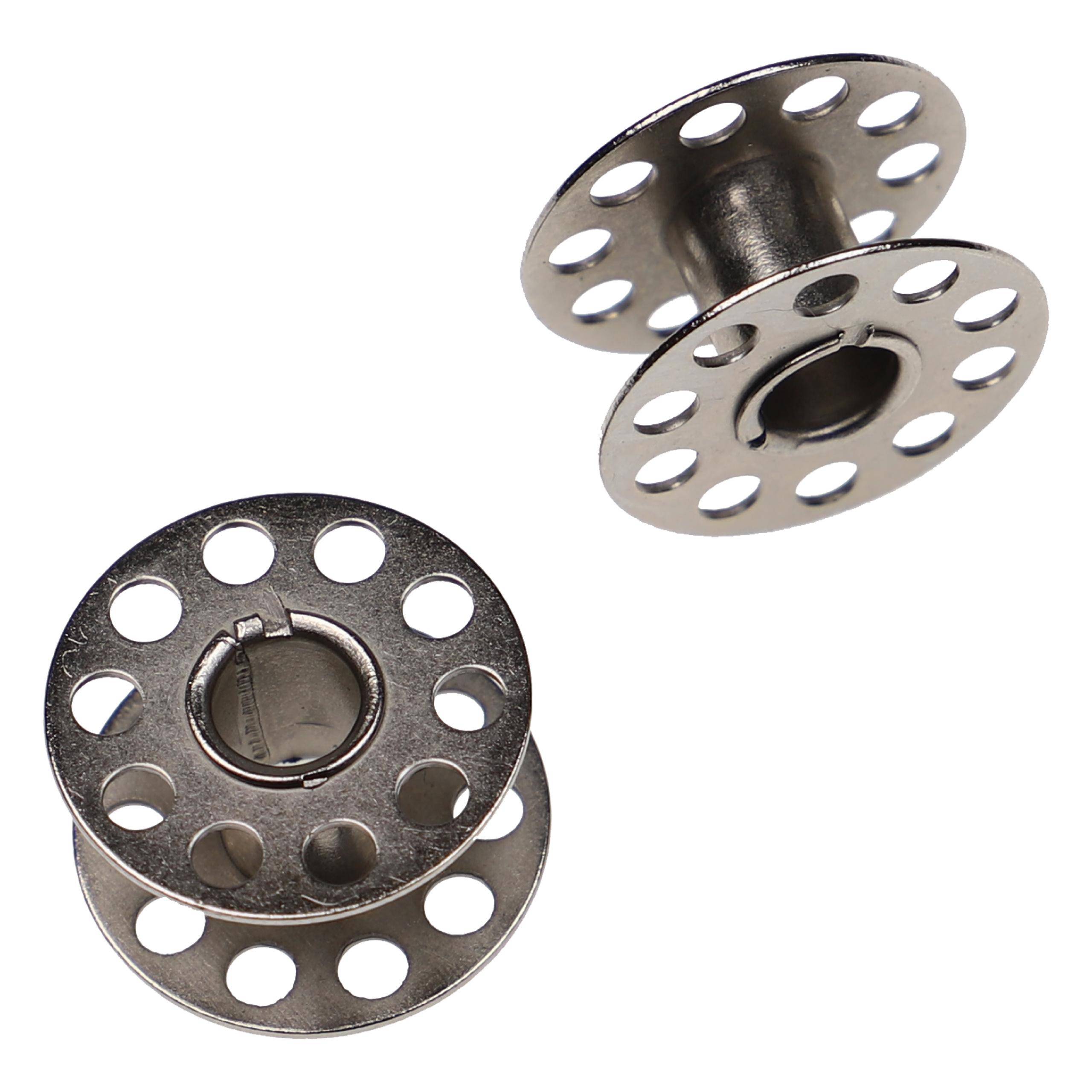 vhbw Aufbewahrungs-Box kompatibel mit Brother Comfort 35A, 12, 10, 25, 15, 25A Nähmaschinen-Spulen - inkl. Unterfaden-Spulen, Metall