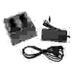 vhbw Ladezubehör-Set kompatibel mit Leica GPS900, GNSS receiver Messgerät - Netzteil, Dual-Ladegerät, Anschlusskabel