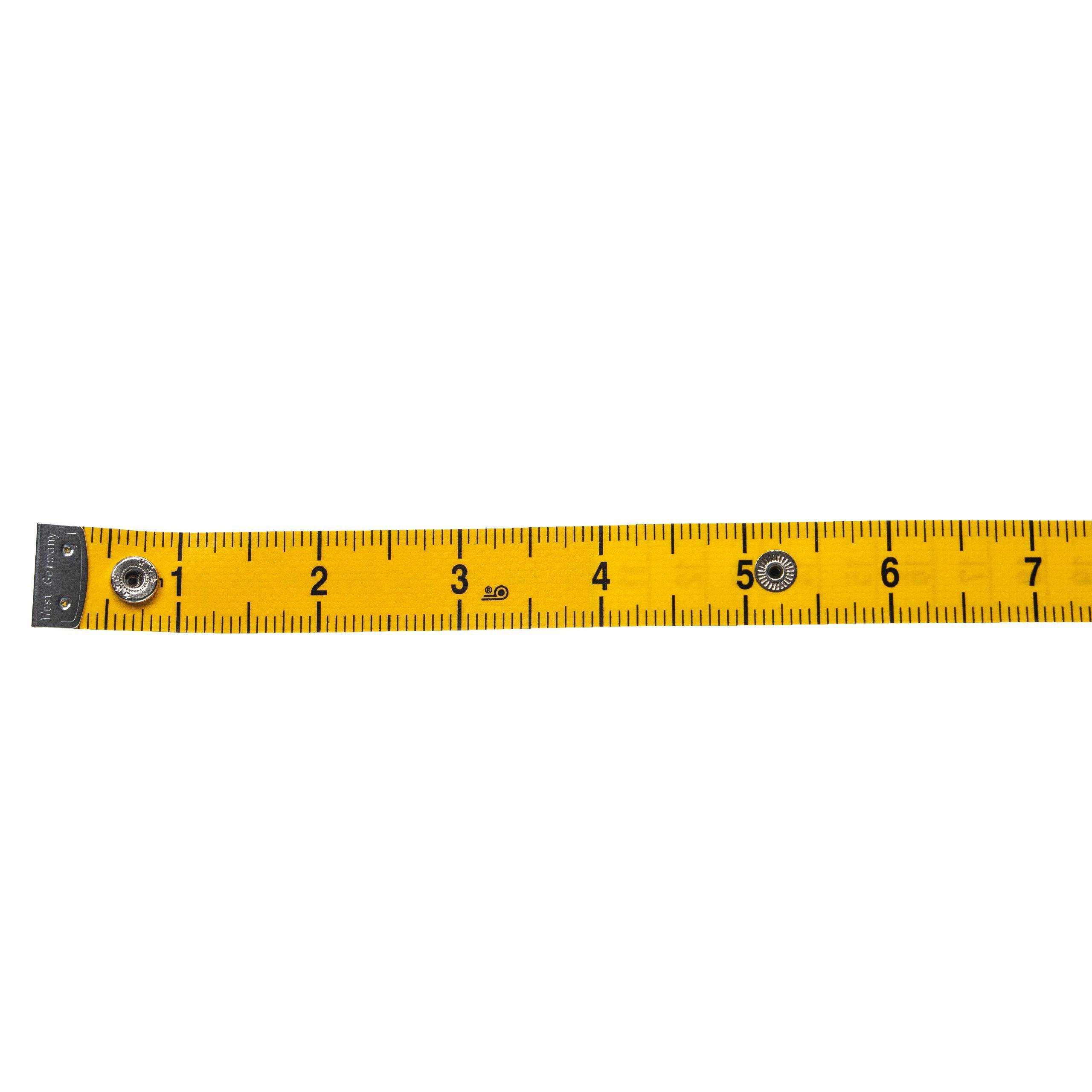 vhbw Schneidermaßband mit Druckknopf - Metermaß, 150 cm, 4-farbig, cm + inch Skala, flexibel
