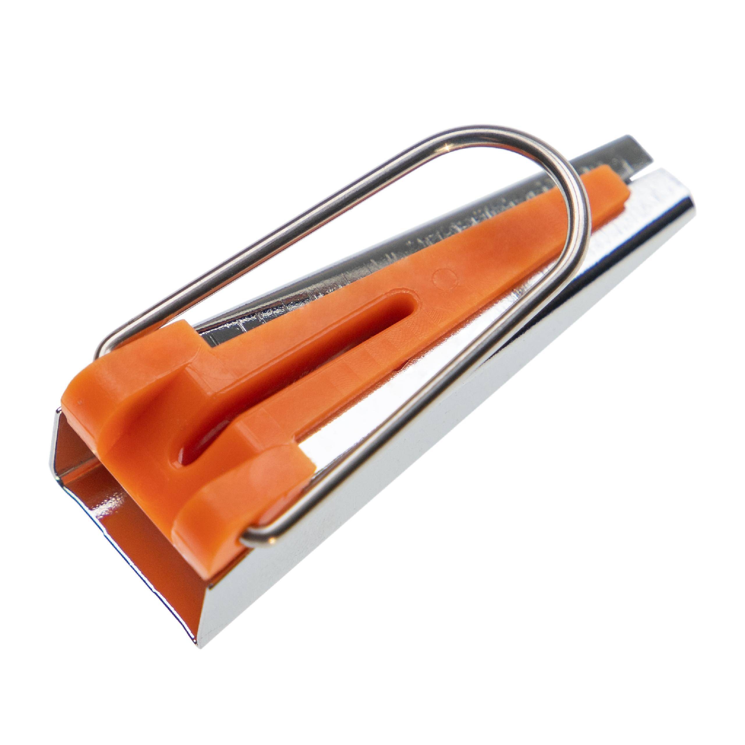 vhbw Schrägbandformer 9 mm für Nähen, Quilten - Bias Tape Maker, Edelstahl / Kunststoff, Orange, Silber