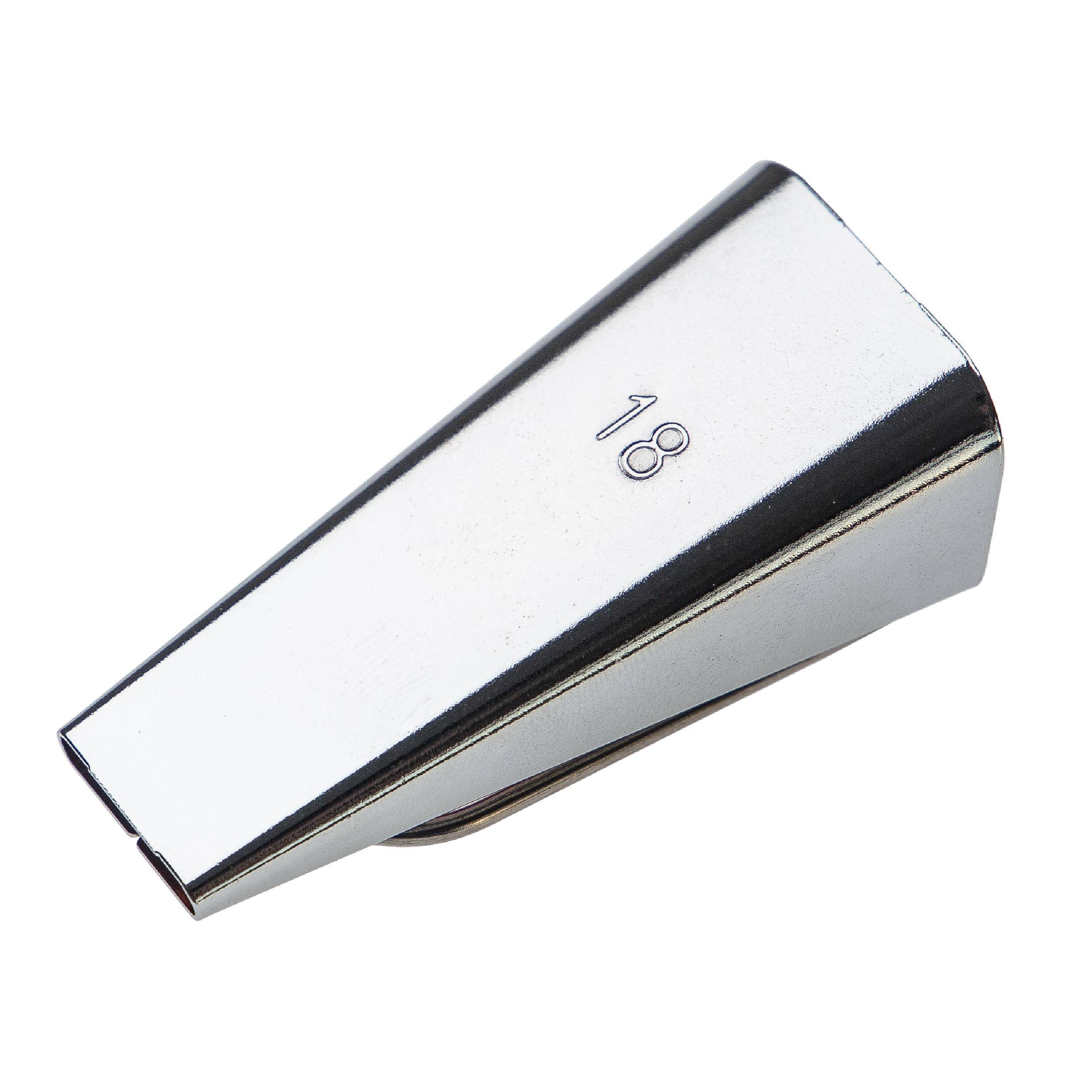 vhbw Schrägbandformer 18 mm für Nähen, Quilten - Bias Tape Maker, Edelstahl / Kunststoff, Rot, Silber