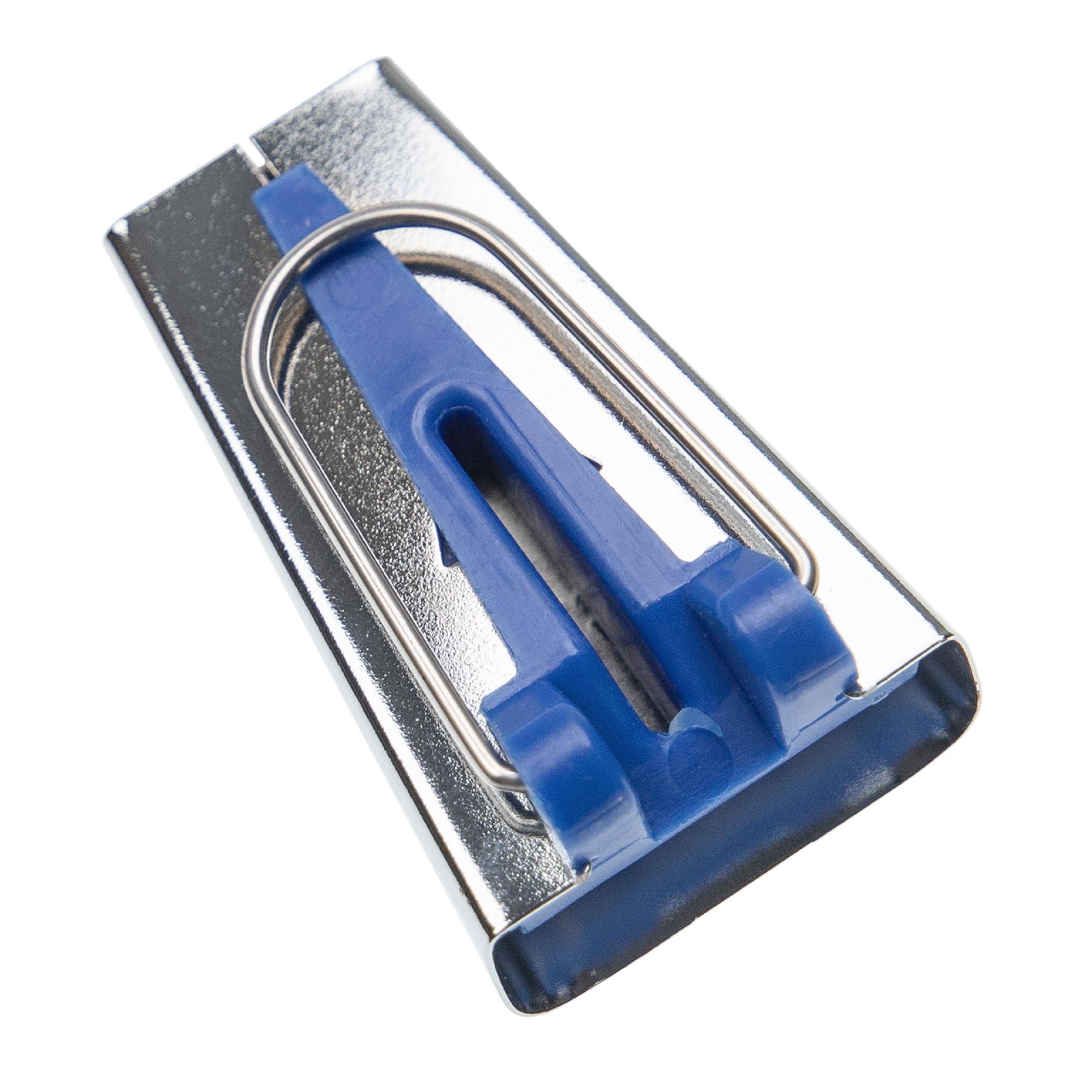 vhbw Schrägbandformer 25 mm für Nähen, Quilten - Bias Tape Maker, Edelstahl / Kunststoff, Blau, Silber