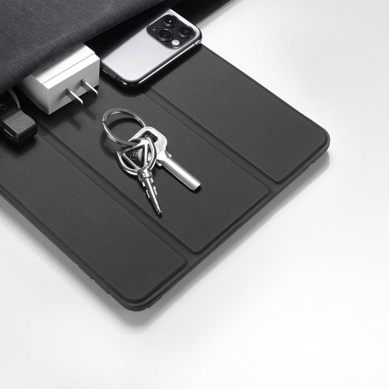 DUX DUCIS Buch Tasche Hartschale mit Smart Sleep Standfunktion für Apple iPad 10.2" ( 2021 ) Tablethülle Schwarz