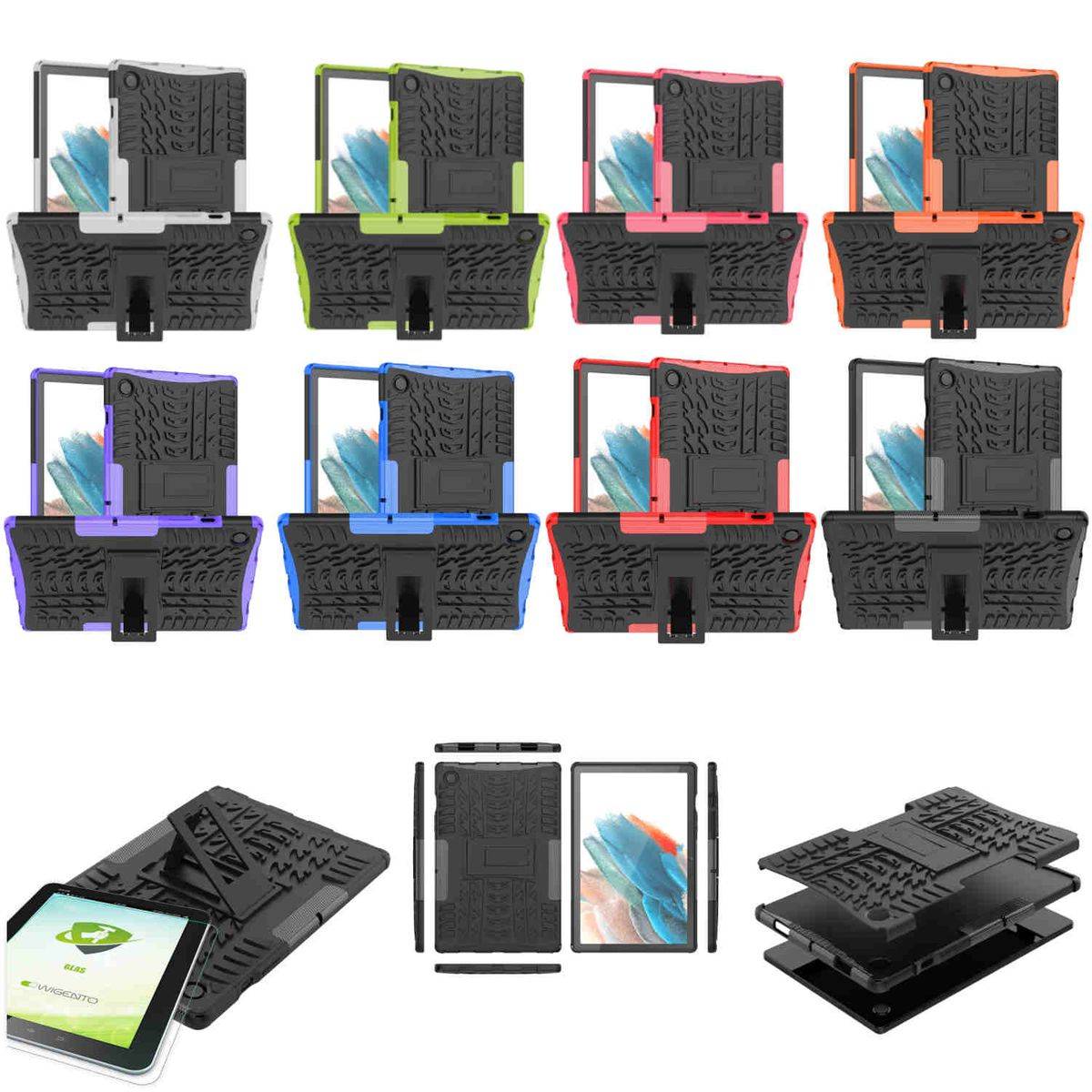 Für Tablet aufstellbare Outdoor Hybrid Tasche Etuis Cover Case Schutz Robust Neu
