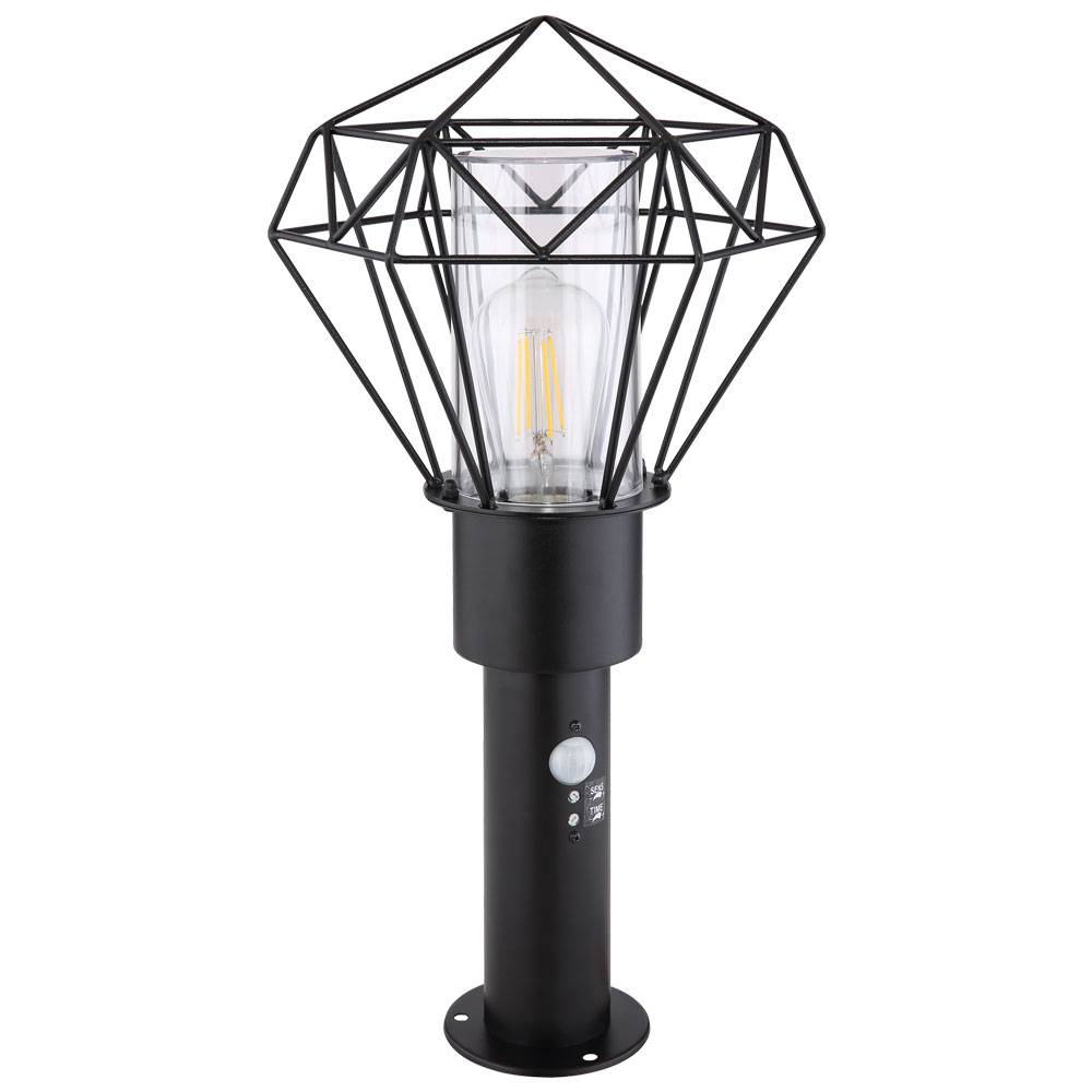 Außenbeleuchtung Standleuchte Säulenlampe Außen mit Bewegungsmelder Garten Stehlampe Aussen Bewegungsmelder, Fernbedienung dimmbar, 1x RGB LED 9W