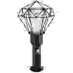 Außenbeleuchtung Standleuchte Säulenlampe Außen mit Bewegungsmelder Garten Stehlampe Aussen Bewegungsmelder, schwarz Diamant Gitter, 1x E27, LxBxH