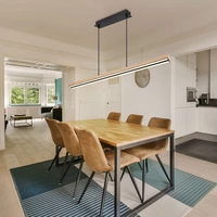 Holzleuchte Pendellampe LED Esstisch Pendelleuchte Holz rustikal, 3 Stufen Memory Funktion, Holzoptik schwarz matt opal, 1x LED 30 Watt 1150 Lumen Holzleuchte Pendellampe LED Esstisch Pendelleuchte Holz rustikal, 3 Stufen Memory Funktion, Holzoptik schwarz matt opal, 1x LED 30 Watt 1150 Lumen