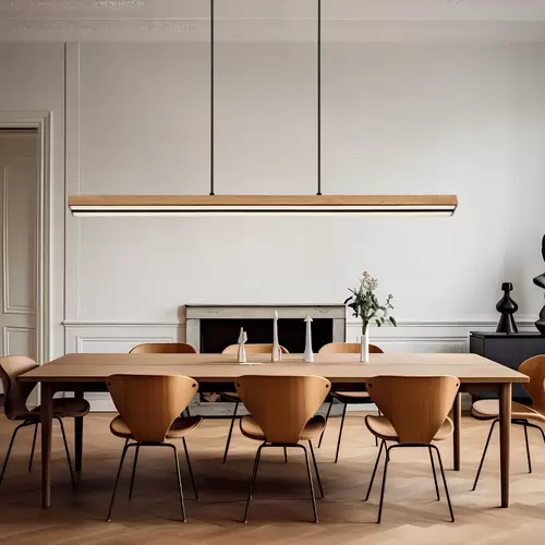 Holzleuchte Pendellampe LED Esstisch Pendelleuchte Holz rustikal, 3 Stufen Memory Funktion, Holzoptik schwarz matt opal, 1x LED 30 Watt 1150 Lumen Holzleuchte Pendellampe LED Esstisch Pendelleuchte Holz rustikal, 3 Stufen Memory Funktion, Holzoptik schwarz matt opal, 1x LED 30 Watt 1150 Lumen