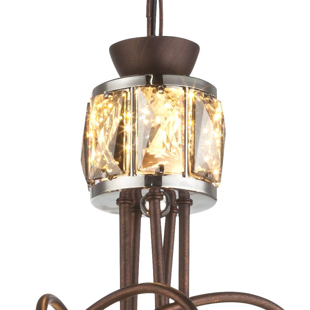Pendelleuchte Hängelampe Hängeleuchte Esstischlampe 5 flammig, Metall Bronze, 5x E14 Fassungen, DxH 40x130 cm