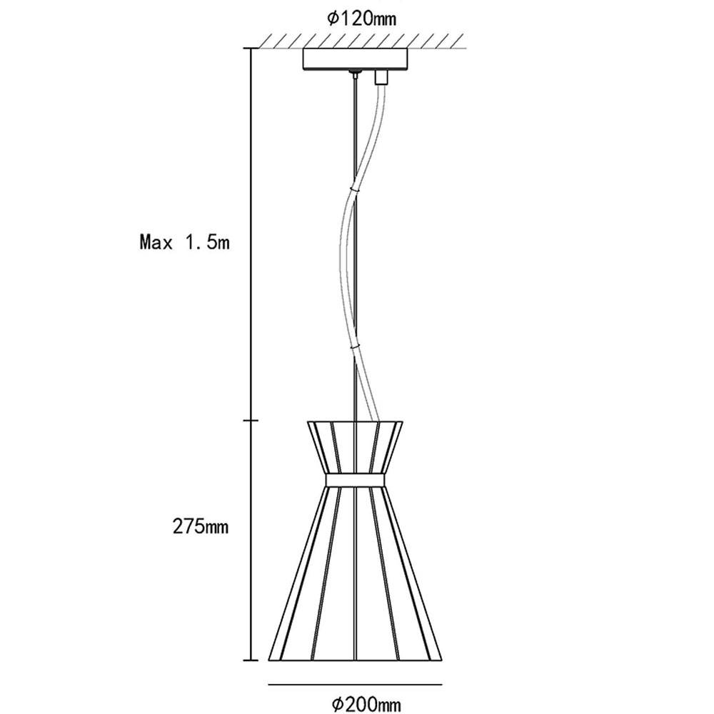 Pendelleuchte Hängelampe Esszimmer Hängeleuchte Pendellampe Beton Kegelleuchte, Metall Chromring grau, 1x E27 Fassung, DxH 20x177,5 cm