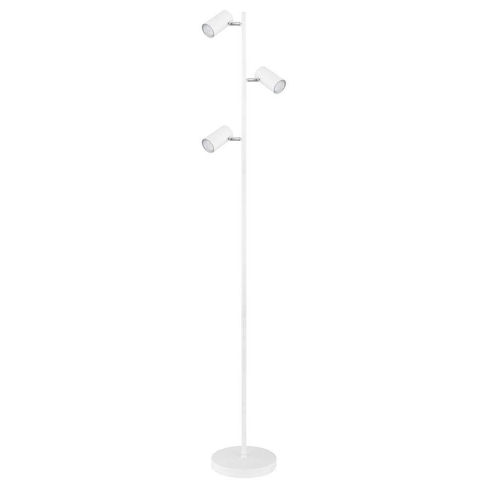 Stehlampe 3 Leuchten weiß schwenkbare Stehlampe Stehleuchte Wohnzimmer Modern, 3 Flammig, Metall, 3x GU10, LxBxH 25x23x154 cm