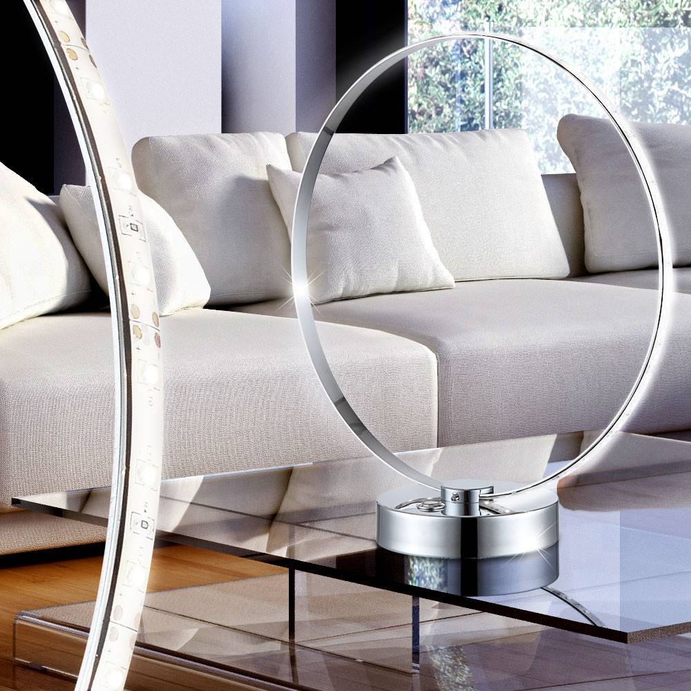 Design LED 12,5 Watt Tisch Leuchte Chrom Treppenhaus Touch Schalter