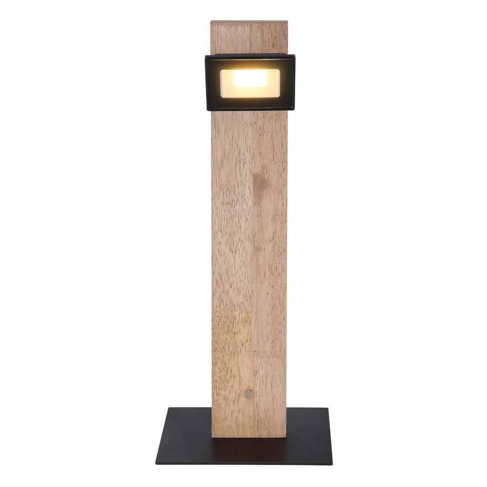 Tischleuchte Tischlampe Holz Metall Schwarz Dunkelbraun H 45 cm Esszimmer Küche