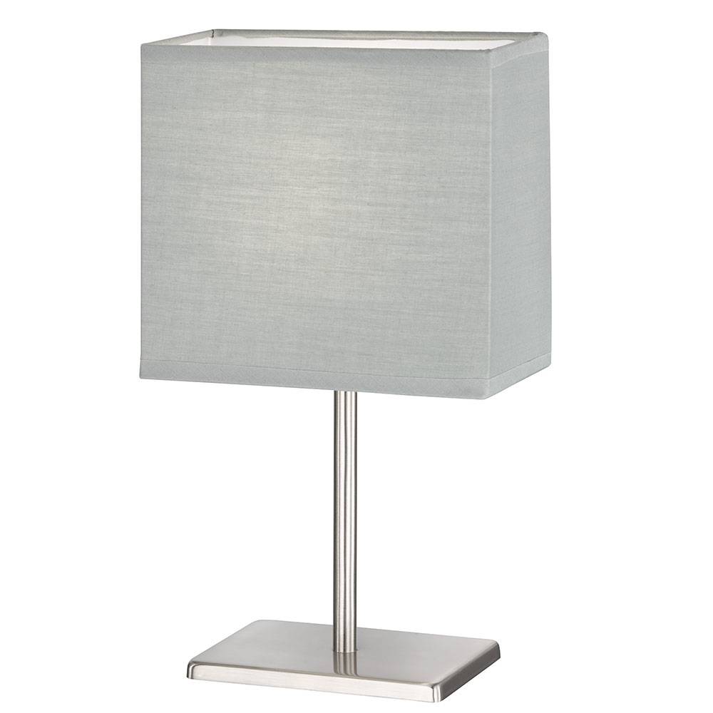 Tischleuchten Wohnzimmer Nachttischlampe Leselampe Tischlampe eckiger Schirm, grau, Fernbedienung dimmbar, 1x RGB LED 3,5W 320Lm warmweiß, LxBxH