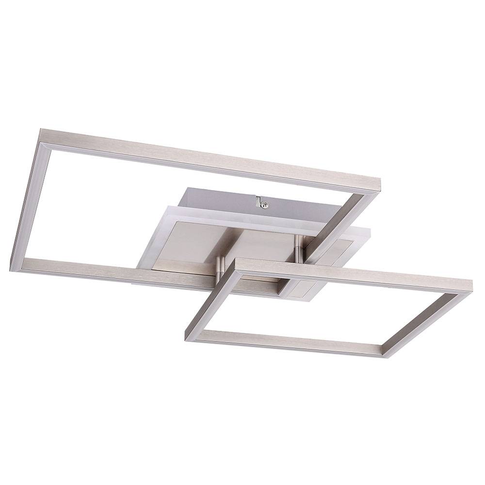 LED Deckenleuchte ALU Strahler opal weiß Wohn Zimmer Beleuchtung Design Deckenlampe eckig 30 Watt 1300 Lumen warmweiß 47x43,5x7,5cm