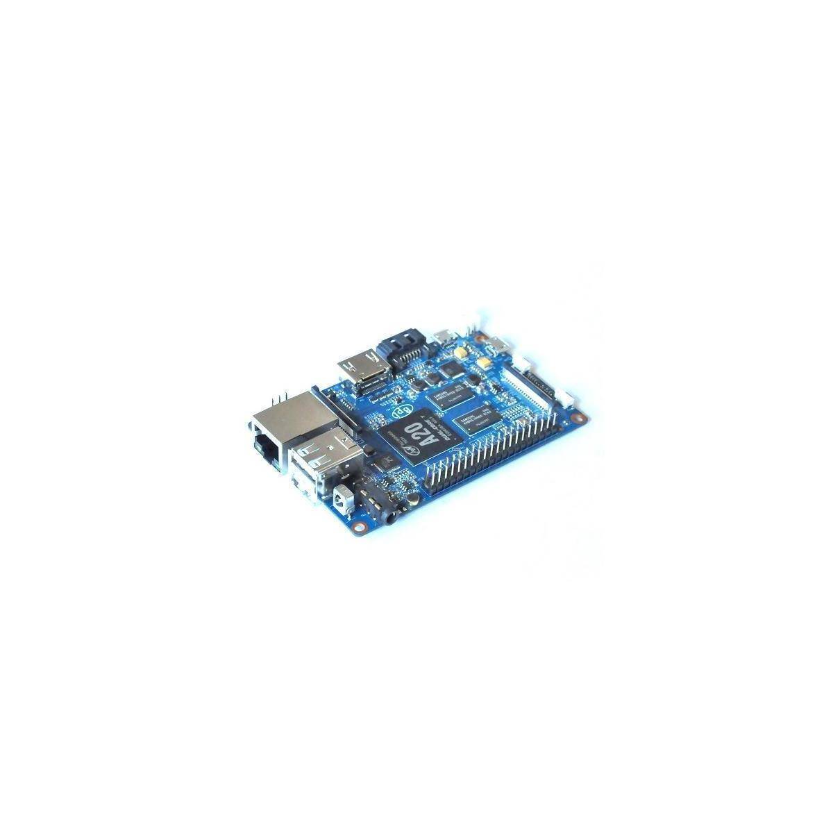 Ein blauer Einplatinencomputer mit verschiedenen Anschlüssen und Komponenten, der für kleine elektronische Projekte und Rechenaufgaben verwendet wird.