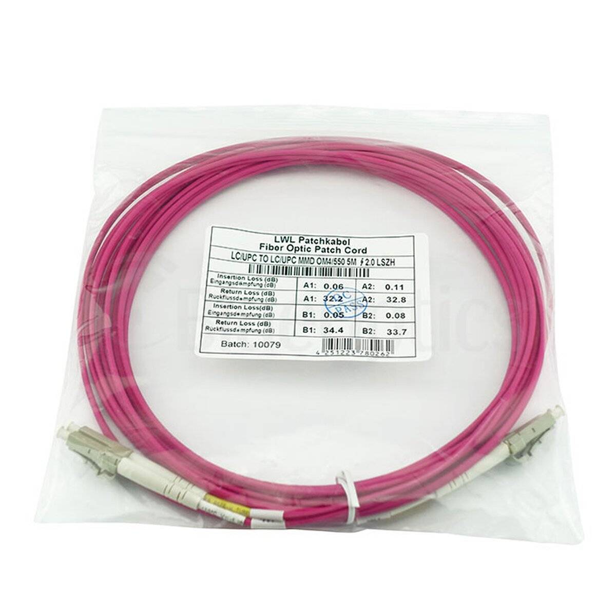 BlueOptics Duplex LWL Patchkabel LC-LC Multimode OM4 1 Meter
