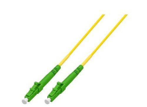 LWL Patchkabel 9/125 µm, Singlemode, OS2-Faser, Simplex, LC APC 8° Stecker / LC APC 8° Stecker, gelb