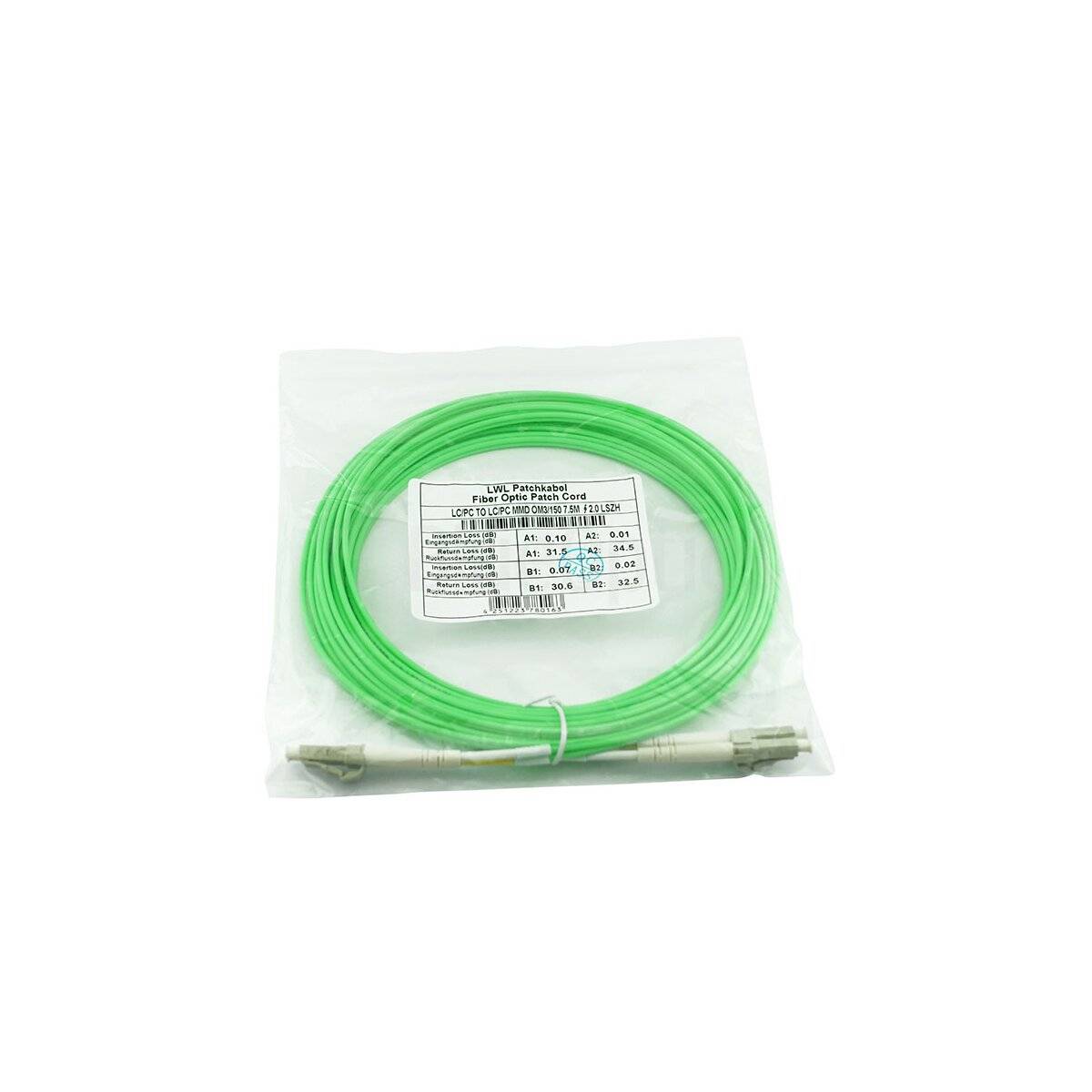 BlueOptics Duplex LWL Patchkabel LC-LC Multimode OM5 50 Meter
