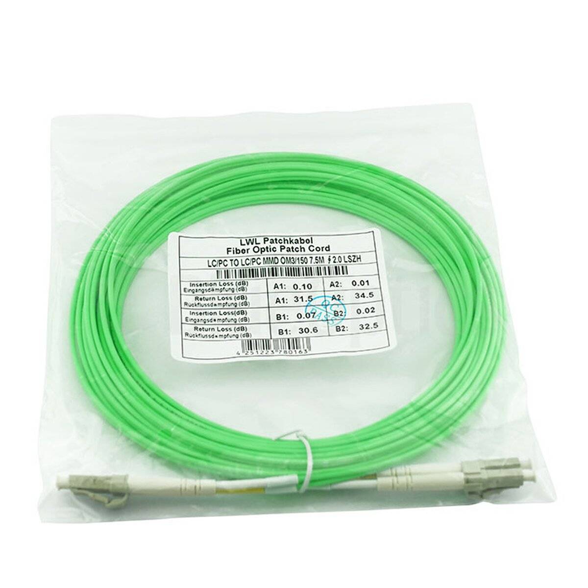 BlueOptics Duplex LWL Patchkabel LC-LC Multimode OM5 30 Meter