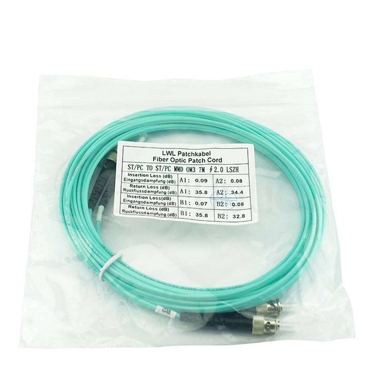 BlueOptics Duplex LWL Patchkabel ST-ST Multimode OM3 30 Meter