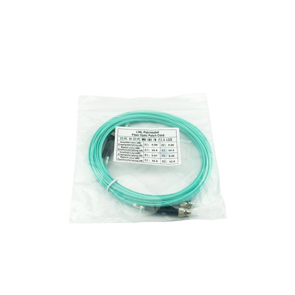BlueOptics Duplex LWL Patchkabel ST-ST Multimode OM3 20 Meter