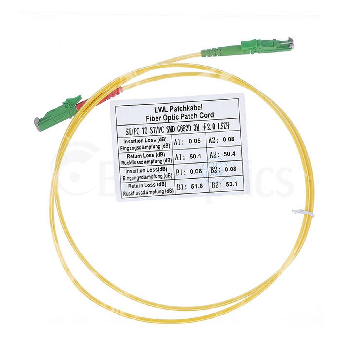 BlueOptics Simplex LWL Patchkabel E2000-APC/E2000-APC Singlemode 1 Meter