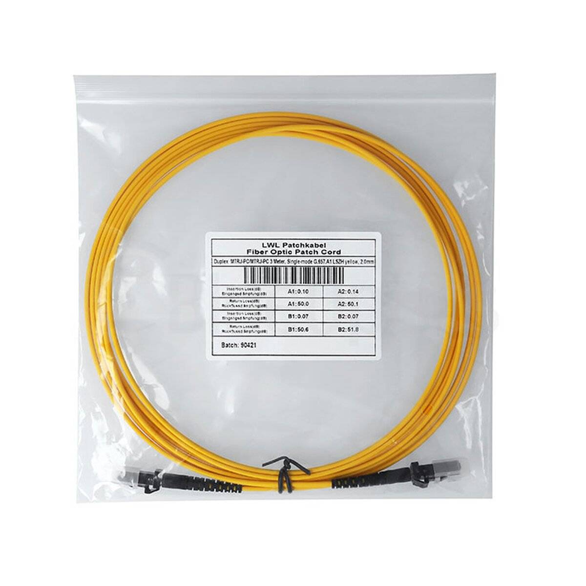 BlueOptics Duplex LWL Patchkabel MTRJ-MTRJ Singlemode 3 Meter