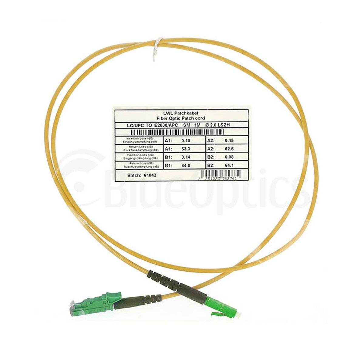 BlueOptics Simplex LWL Patchkabel LC-APC/E2000-APC Singlemode 5 Meter