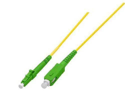 LWL Patchkabel 9/125 µm, Singlemode, OS2-Faser, Simplex, LC APC 8° Stecker / SC APC 8° Stecker, gelb
