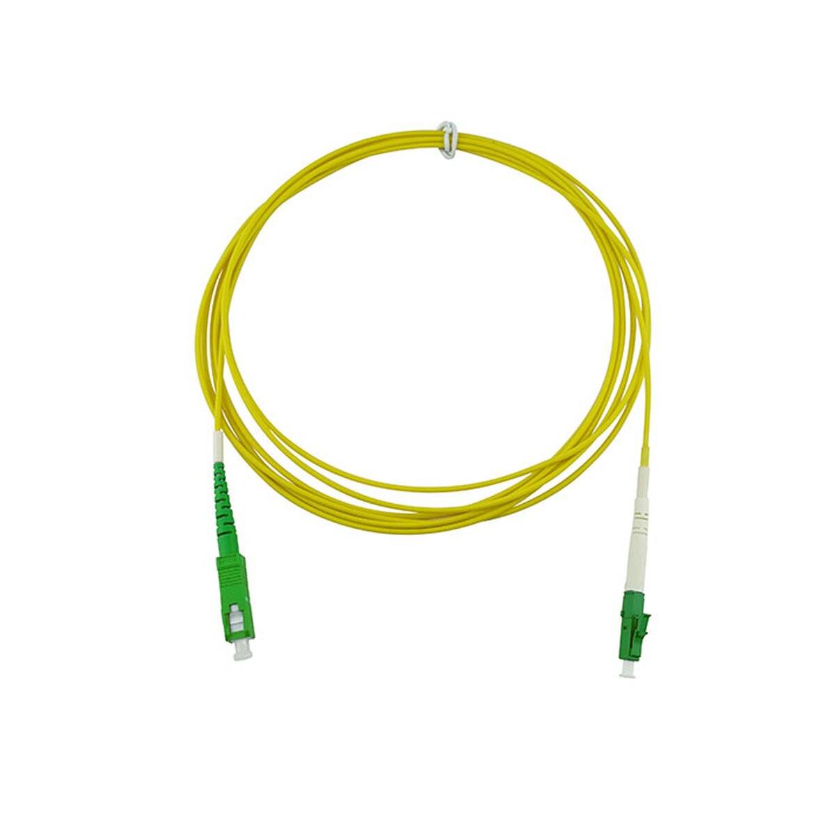LWL Patchkabel 9/125 µm, Singlemode, OS2-Faser, Simplex, LC APC 8° Stecker / SC APC 8° Stecker, gelb