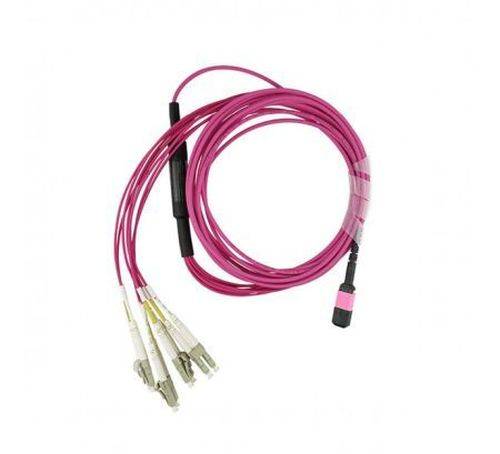 BlueOptics MPO Fanout LWL Kabel, MPO female / 4 x LC Duplex, 8 Fasern, 50/125 µm, OM4, erikaviolett,