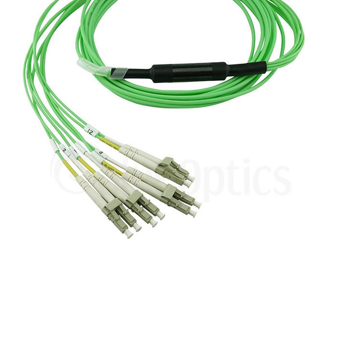 BlueOptics LWL MPO/4xLC Breakout Kabel OM5 7.5 Meter