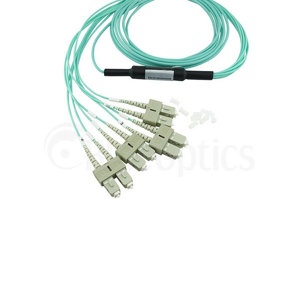 BlueOptics LWL MPO/4xSC Breakout Kabel OM3 5 Meter