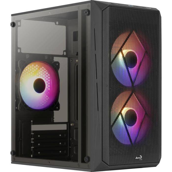 PC-Gehäuse - AEROCOOL - CS-107-A V2 - Gehäuse ohne Netzteil - Mini-Tower - Micro-ATX-Format - Schwarz (ACCS-PC14032.11)