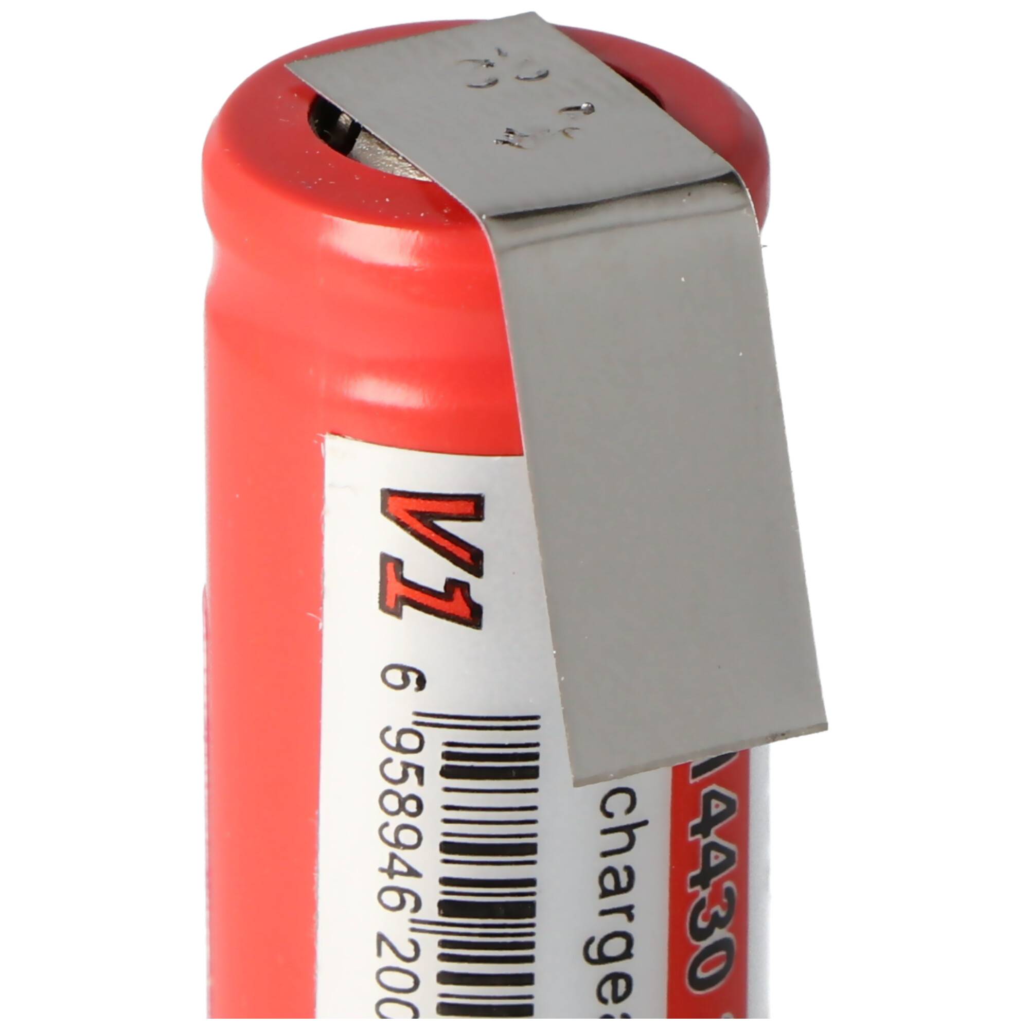 IMR 14430 600mAh 3,6V - 3,7V Li-Ion-Akku mit Lötfahne U-Form, Abmessungen 42,63x14,4mm