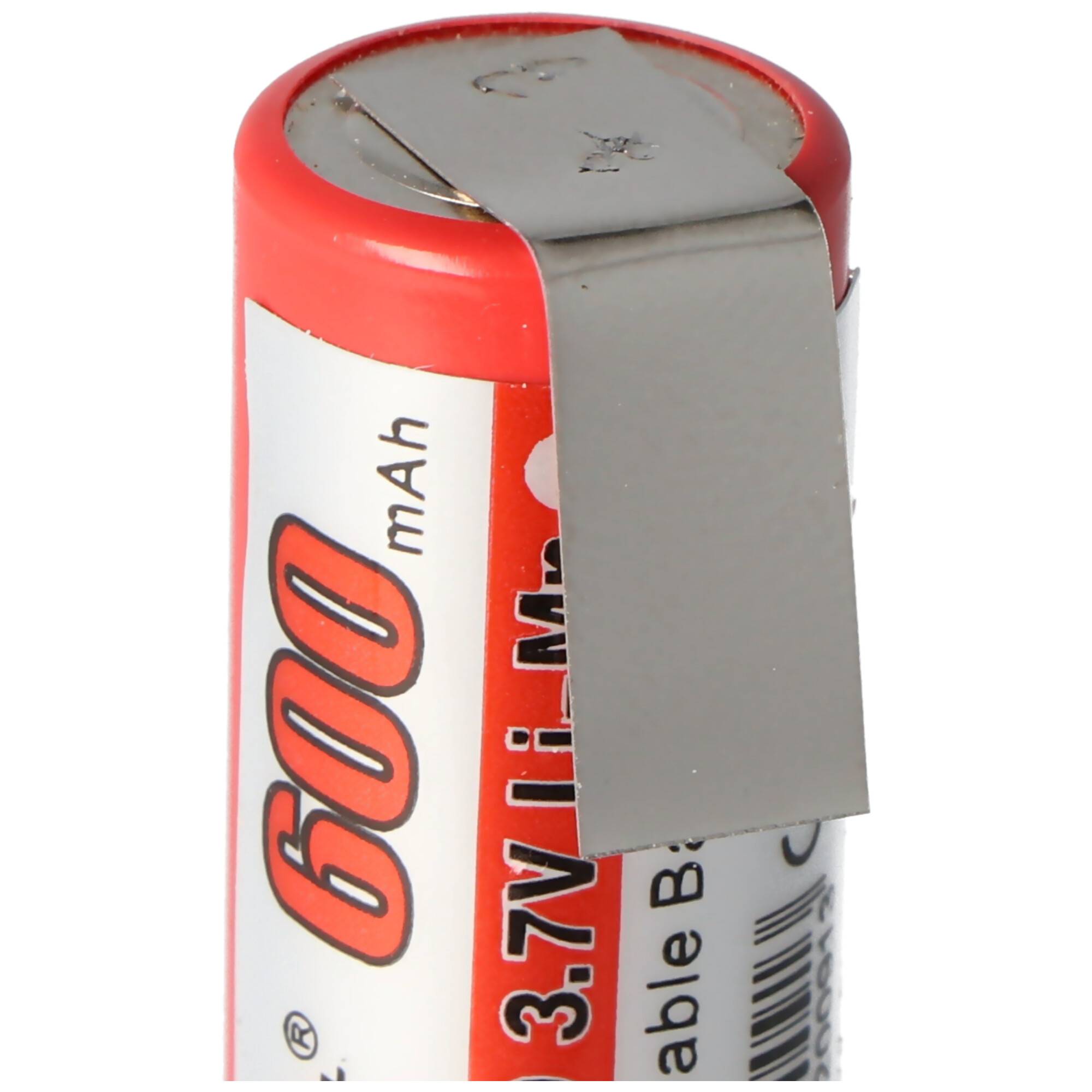 IMR 14430 600mAh 3,6V - 3,7V Li-Ion-Akku mit Lötfahne U-Form, Abmessungen 42,63x14,4mm