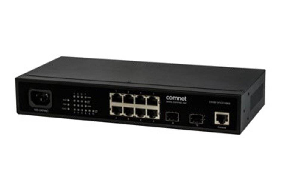 ComNet CWGE10FX2TX8MS, Managed Gigabit Switch, 8xRJ45, 2xSFP, 19", 1RU, 230VAC