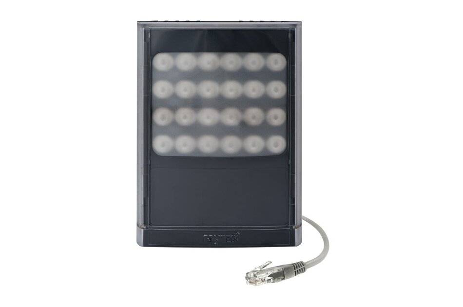 Schwarzes rechteckiges LED-Lichtpaneel mit einer Reihe kleiner kreisförmiger Glühbirnen und einem Kabel mit Stecker
