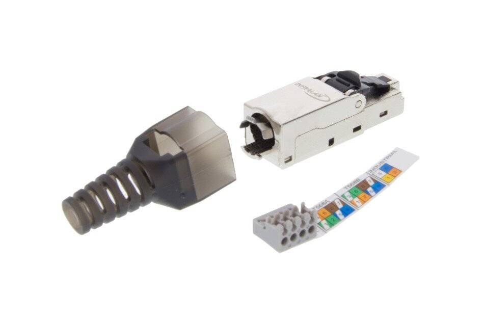 Jetrics jetcon-RJ45S-Cat6-FC, RJ45 Stecker STP, Cat.6, AWG22-27, feldkonfektionierbar, schwarz