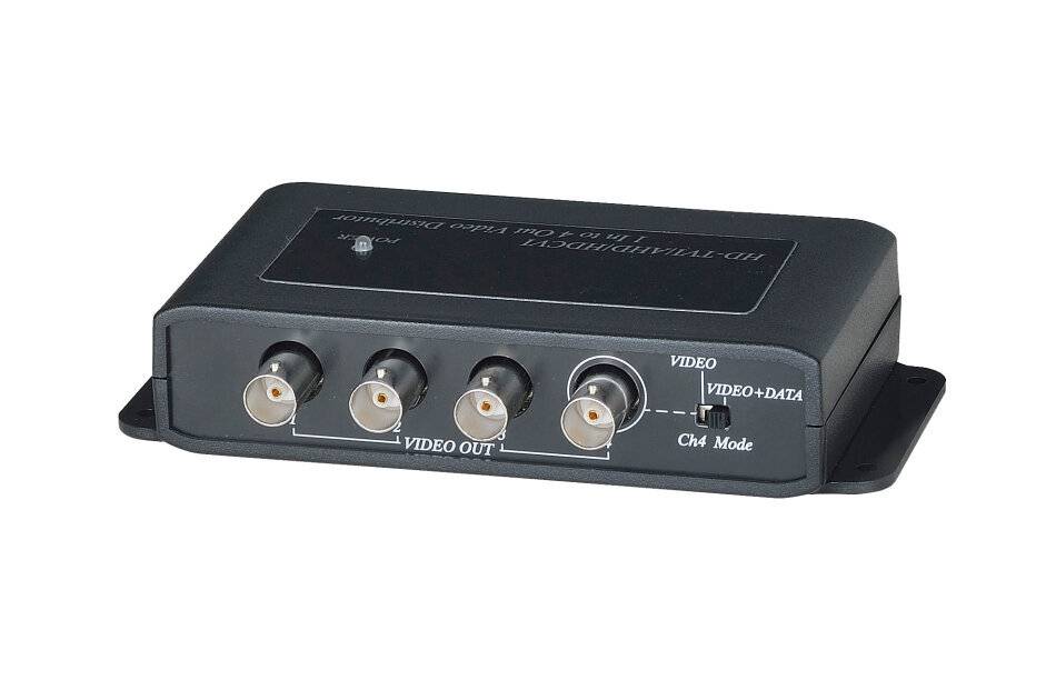 eneo MAM-5DC1004M0A, Distributor, 1x BNC Eingang HD-TVI, CVI, AHD, CVBS, 4x BNC Ausgänge