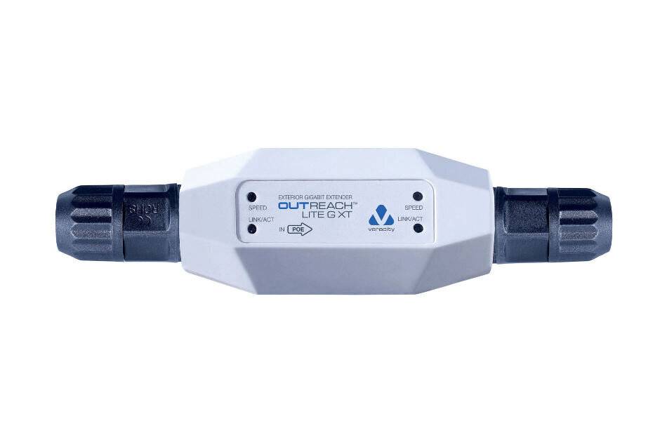 Veracity VOR-ORL-GXT, Gigabit Ethernet Extender, max 800m, IP66, Wandmontage, für den Außeneinsatz geeignet