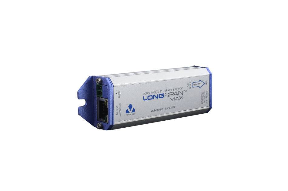 Veracity VLS-LSM-B, LONGSPAN MAX BASE Unit, Ethernet Extender, PoE, 100 Base-T, 820m