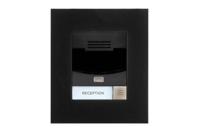 2N IP Solo Flush NoCam Black, Netzwerk Türstation, 1 Ruf Taste, ohne Kamera, IK08, IP54, Schwarz, Unterputz