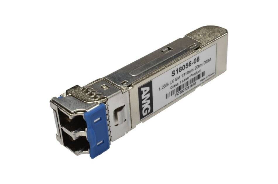 AMG Systems SFP-SM-1G-LX20-31, SFP, 1Gb/s, Doppelfaser, Singlemode, 20km Reichweite, (Tx/Rx: 1310 nm) 12dB DR, LC