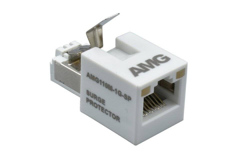 AMG Systems AMG110M-1G-SP, Ethernet Überspannungsschutz, inline, unterstützt 65W PoE, -40°C to +75°C